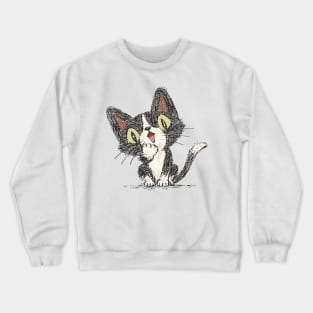 Surprised black cat Crewneck Sweatshirt